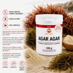 Agar Agar - Prodotto alimentare in polvere (E406) - Senza glutine - Utilizzo solo a caldo - Sostanza pura senza eccipienti - immagine 2