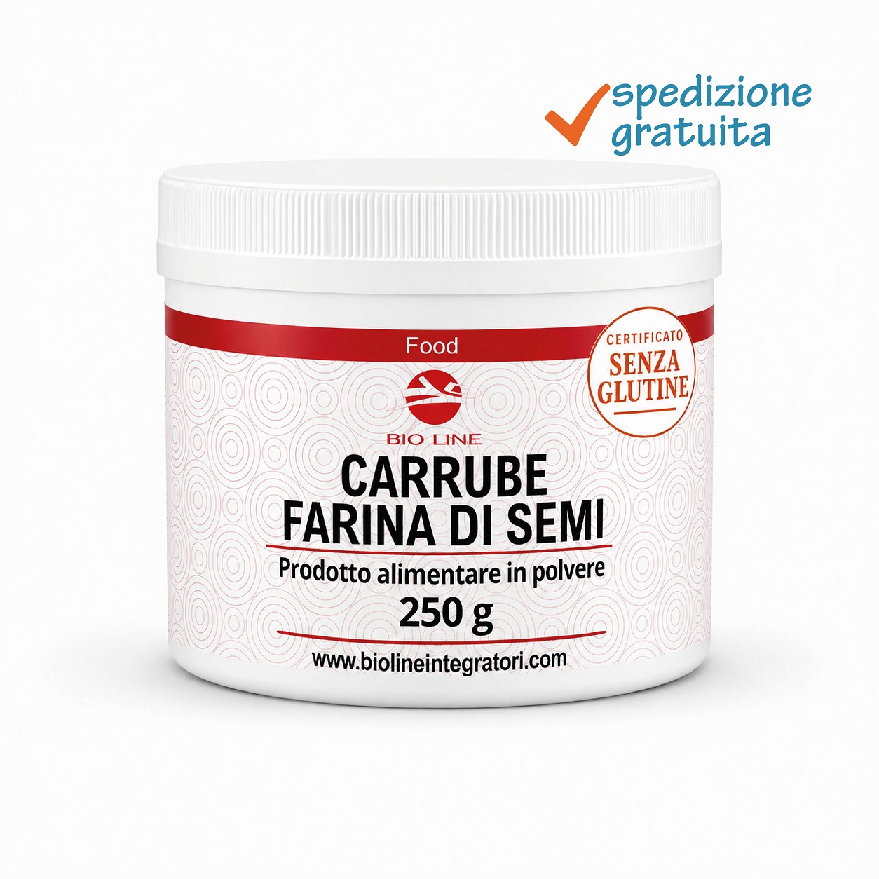 Farina di carrube_250g_sg Carruba Farina di Semi- Prodotto alimentare in polvere (E410) - Senza glutine - Utilizzo solo a caldo - Sostanza pura senza eccipienti - immagine 1