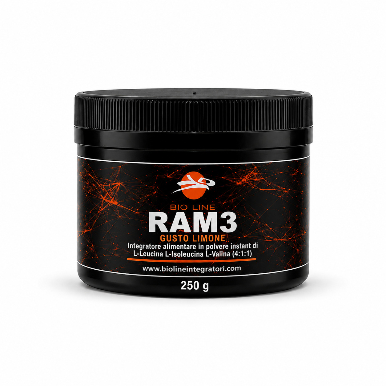 Ram3_411_Limone_250g Ram 3 4:1:1 - Integratore in polvere di aminoacidi ramificati e vitamina B6 - immagine 1