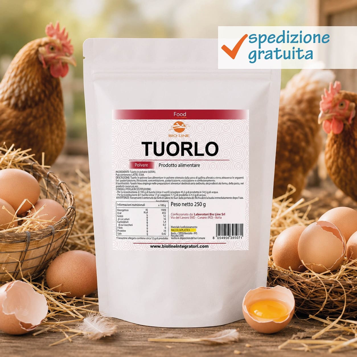 Tuorlo_250g_sg Tuorlo in Polvere - Prodotto alimentare – Sostanza pura senza eccipienti - immagine 1