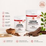 Carruba Farina di Semi- Prodotto alimentare in polvere (E410) - Senza glutine - Utilizzo solo a caldo - Sostanza pura senza eccipienti - immagine 2