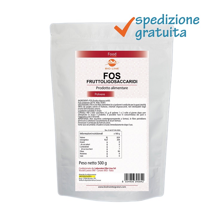 fos 500 g sg1 FOS - Prodotto alimentare in polvere di frutto oligosaccaridi - Sostanza pura senza eccipienti - immagine 1