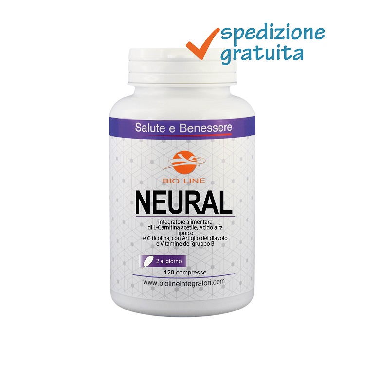 neural-120-cpr-sped-grat Neural - Integratore di Carnitina acetile, Acido alfa lipoico, Citicolina, Artiglio del diavolo e Vitamine B - immagine 1