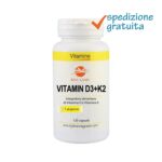 Vitamin D3+K2 - Integratore in capsule di vitamina D e vitamina K - Utile per il mantenimento delle ossa
