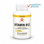 Vitamin B12 - Integratore in compresse masticabili di vitamina B12 metilcobalamina - Utile per la formazione dei globuli rossi e per la riduzione della stanchezza
