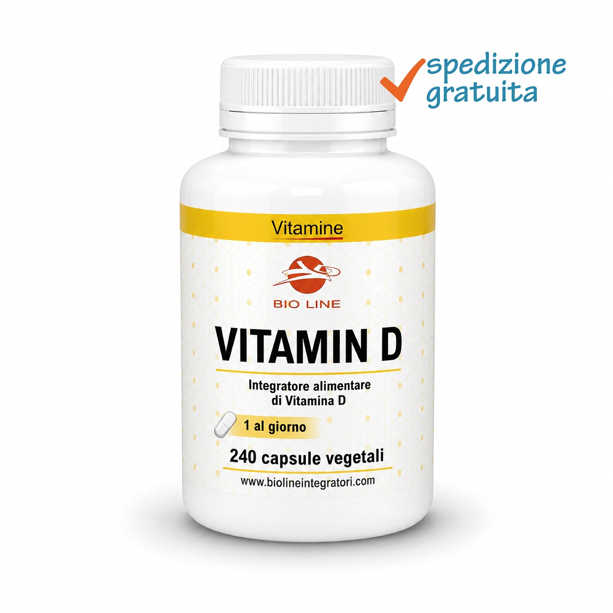 Vitamin D_240cps_sg Vitamin D3 - Integratore in capsule di vitamina D - Utile per il mantenimento di ossa - immagine 1