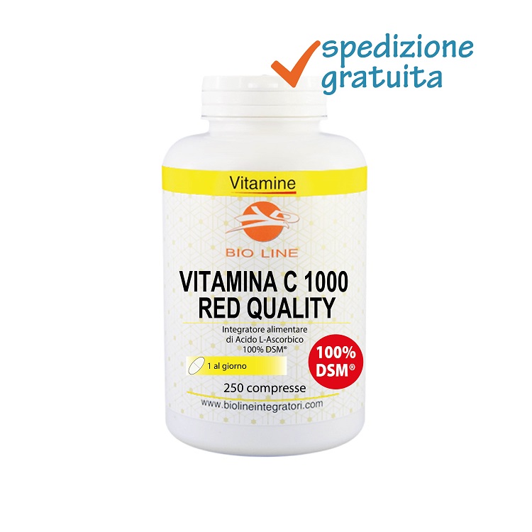 vitamina-C-DSM-250-cpr-sg Vitamina C TAB Red Quality (DSM) - Integratore in compresse di vitamina C - Utile per l'azione antiossidante - immagine 1