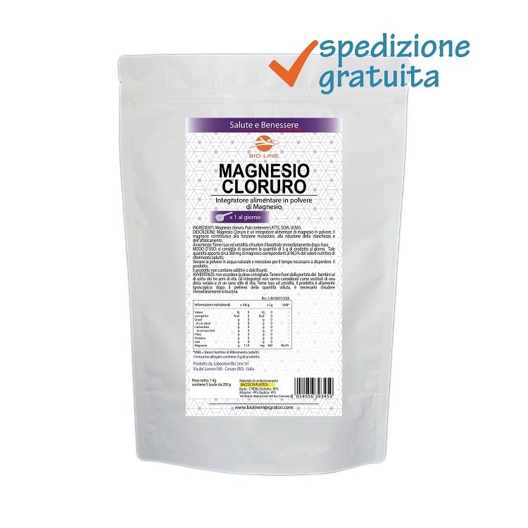 Magnesio-cloruro-1-kg-sg Magnesio Cloruro - Integratore in polvere di magnesio utile per la funzione muscolare - Sostanza pura senza eccipienti - immagine 1