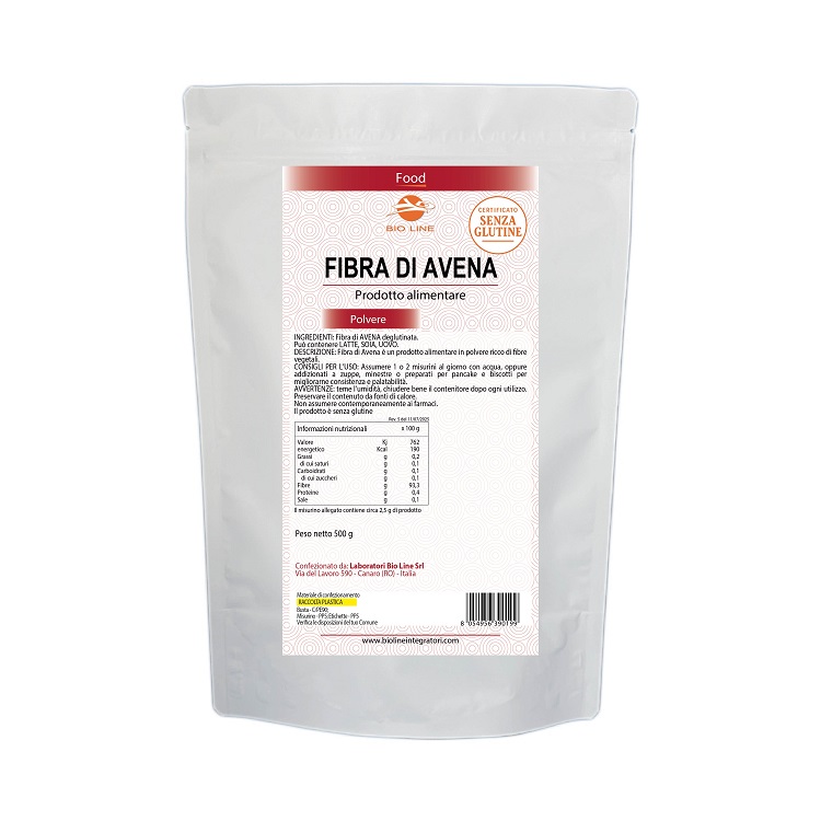 fibra di avena 500 g Avena Fibra - Prodotto alimentare in polvere - Senza glutine - immagine 1
