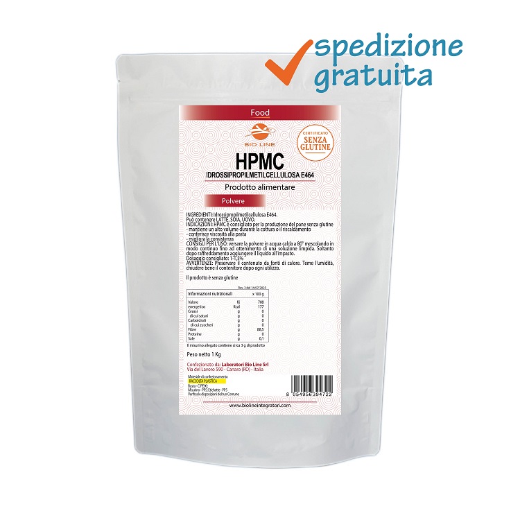 hpmc 1 Kg sg HPMC Idrossipropilmetilcellulosa - Prodotto alimentare in polvere (E464) - Senza glutine - Sostanza pura senza eccipienti - immagine 1