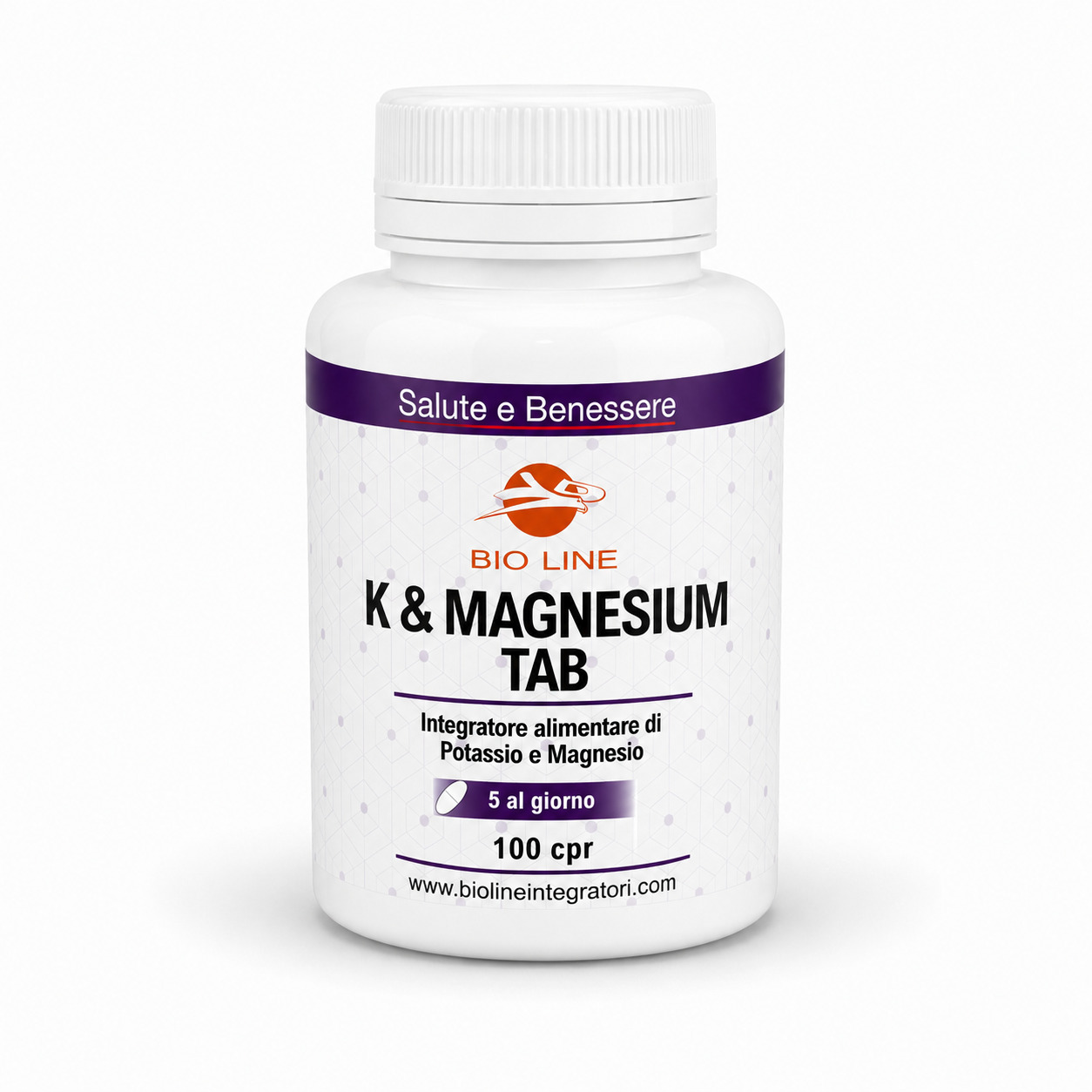 K&Magnesium Tab_100cpr K & Magnesium - Integratore in compresse masticabili di potassio utile per la funzione muscolare e di magnesio utile per la riduzione della stanchezza - immagine 1