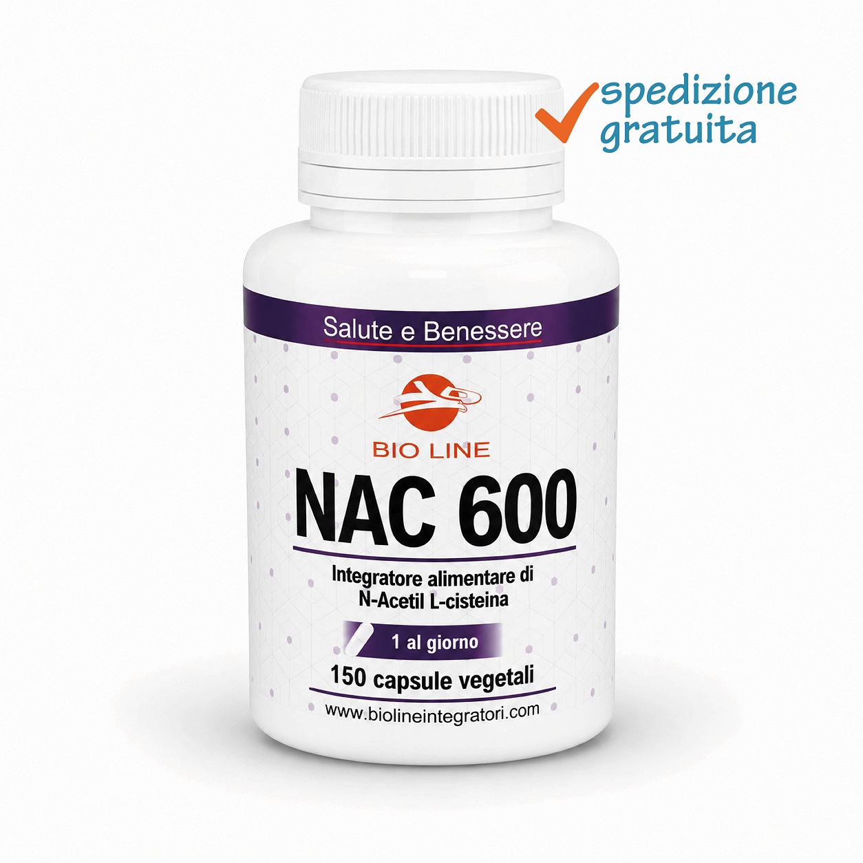 Nac600_150cps_sg NAC 600 - Integratore in capsule di N-acetil cisteina - immagine 1