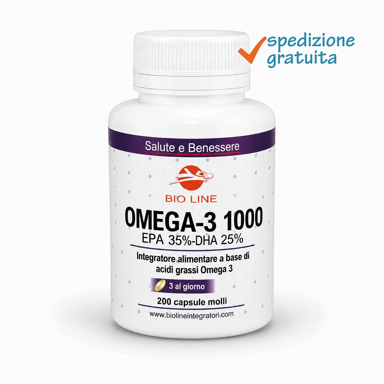 Omega 3 1000_200cps_sg Omega 3 - Integratore in capsule molli di omega 3 - Utili per il controllo dei livelli di trigliceridi e della pressione sanguigna - immagine 1