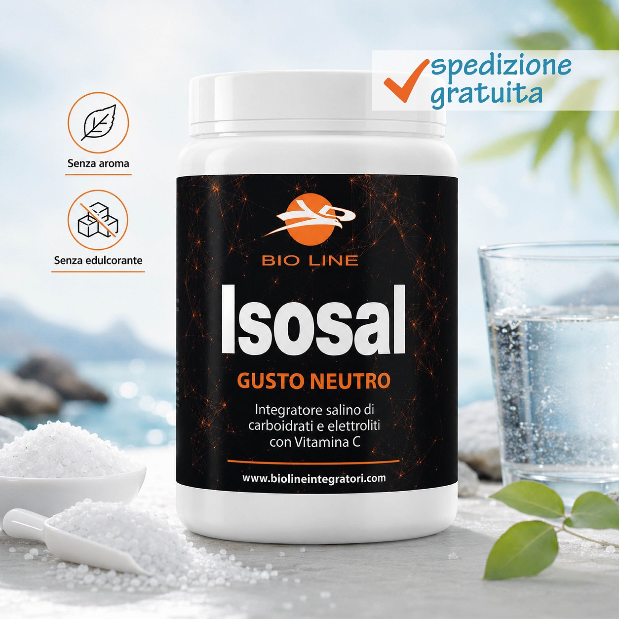 Isosal neutro_750g_sg Isosal Neutro - Integratore in polvere di carboidrati, minerali e vitamina C - immagine 1