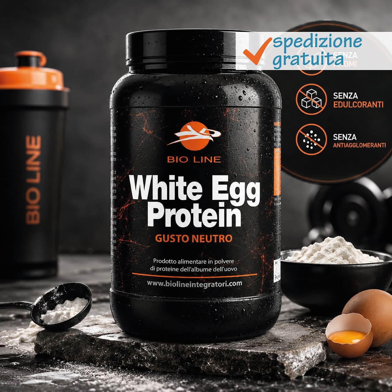 White egg neutro_500g_sg White Egg Protein Neutro – Prodotto alimentare in polvere di albume - Massimo valore biologico - immagine 1